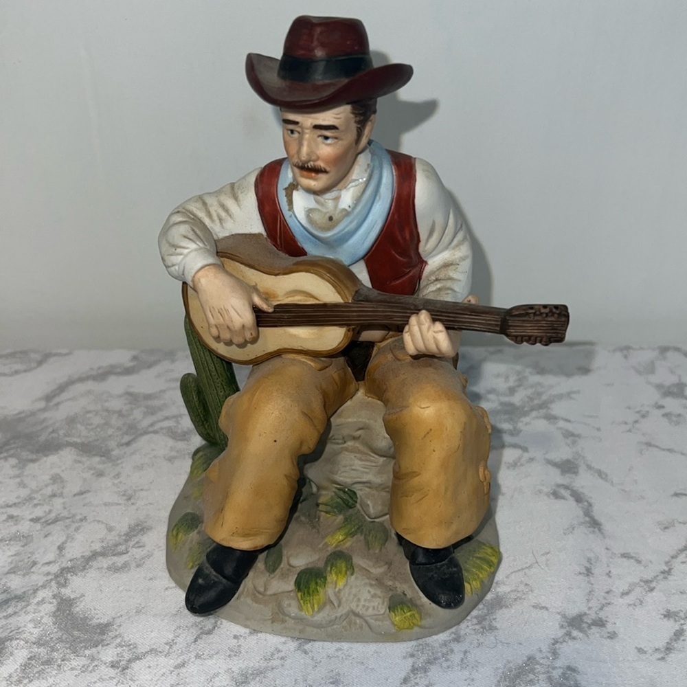 Vintage HOMCO Cowboy playing the Guitar Figurine